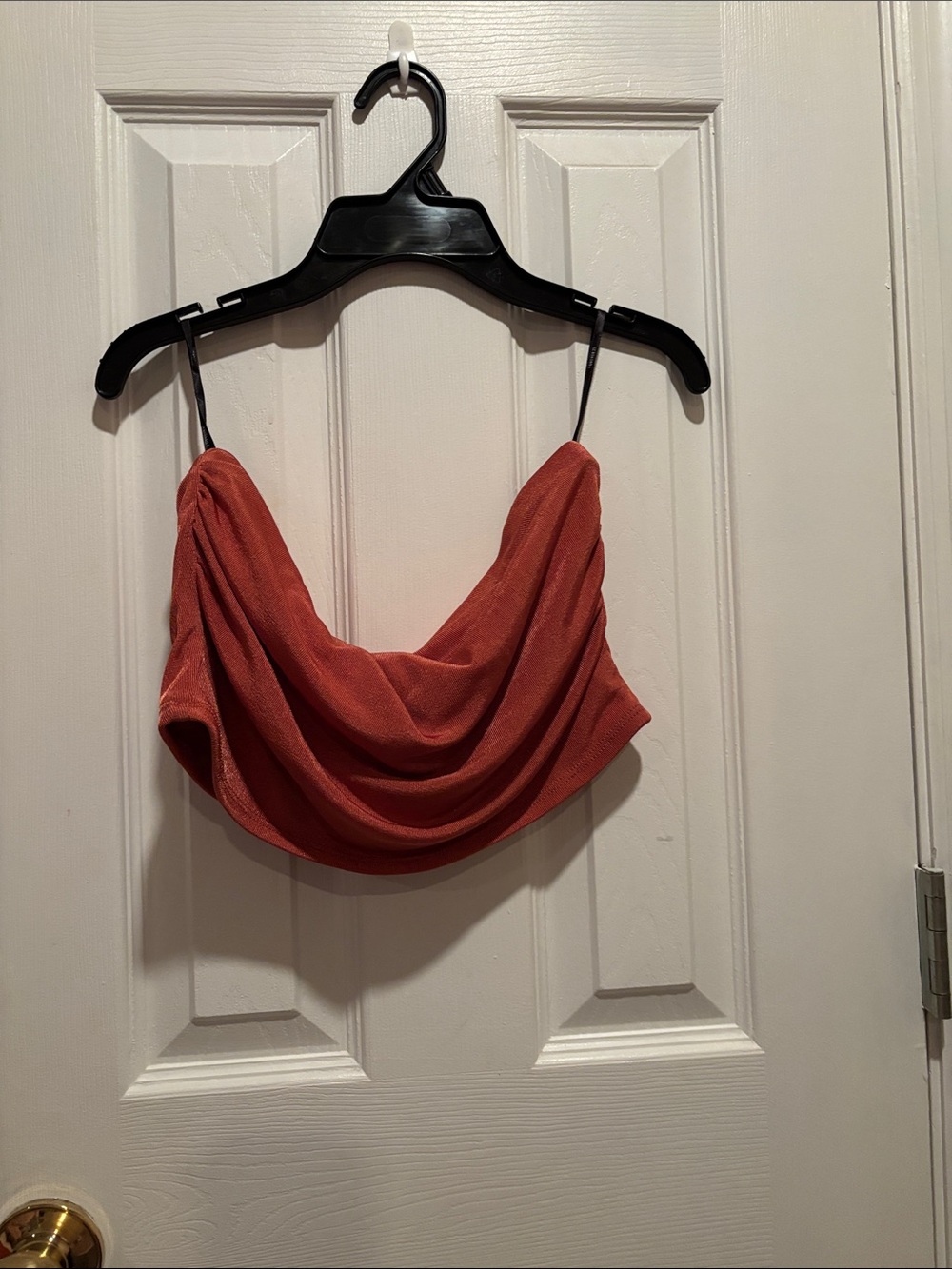 Forever 21 Rust Draped Cowl Neck Crop Camisole